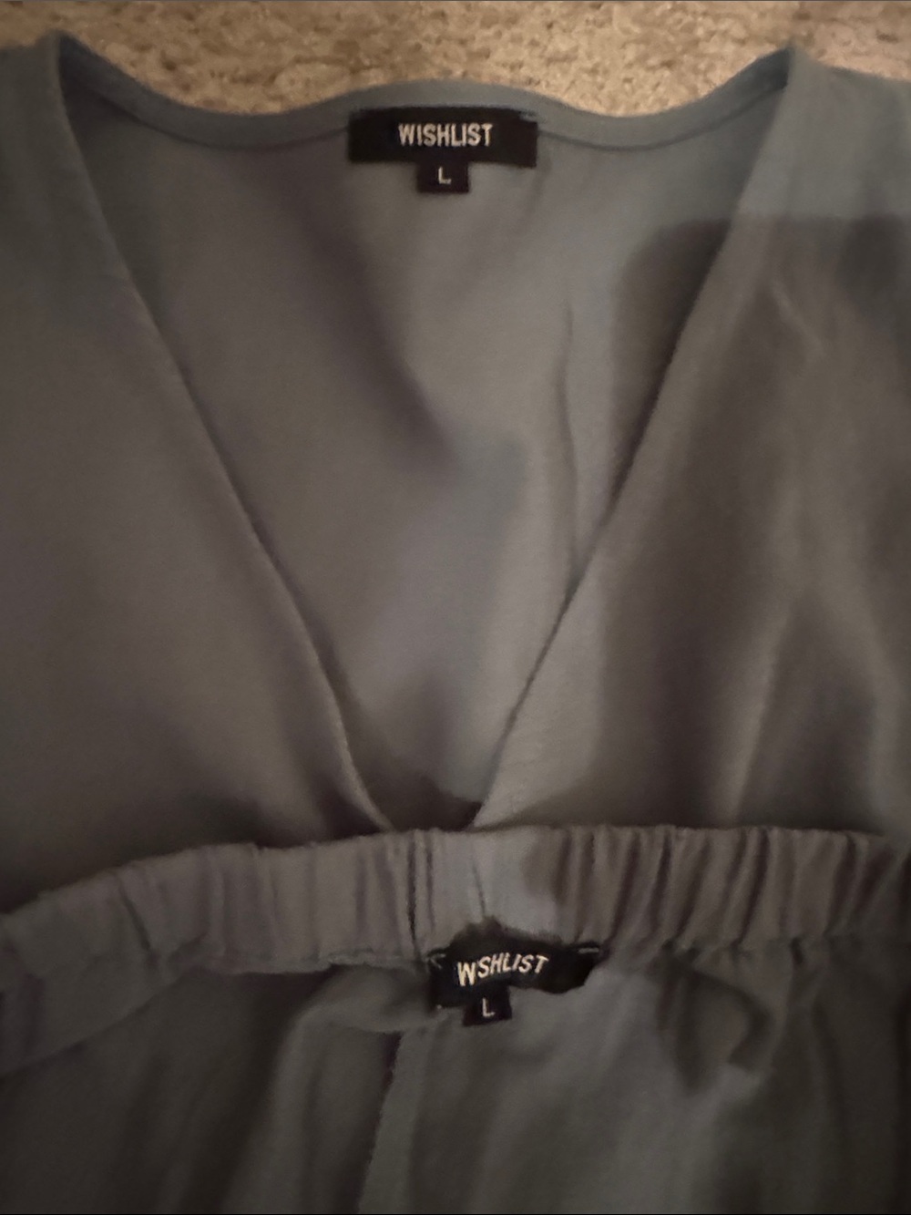 NWOT Women’s Two-Piece Ruffle Top & Wide-Leg Pants Set - Sage Green - Picture 3 of 3
